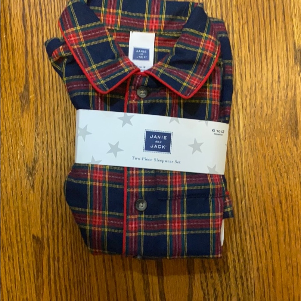 Janie and Jack 2 piece plaid PJs NWT